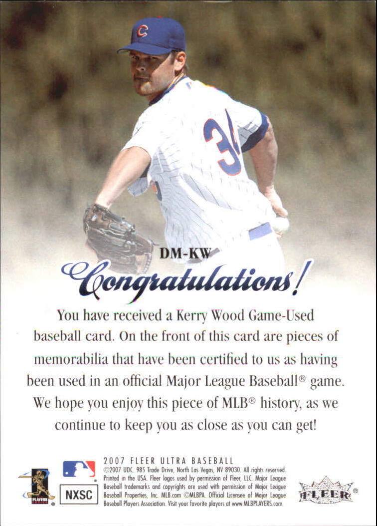 2007 Ultra Dual Materials Gold #KW Kerry Wood back image