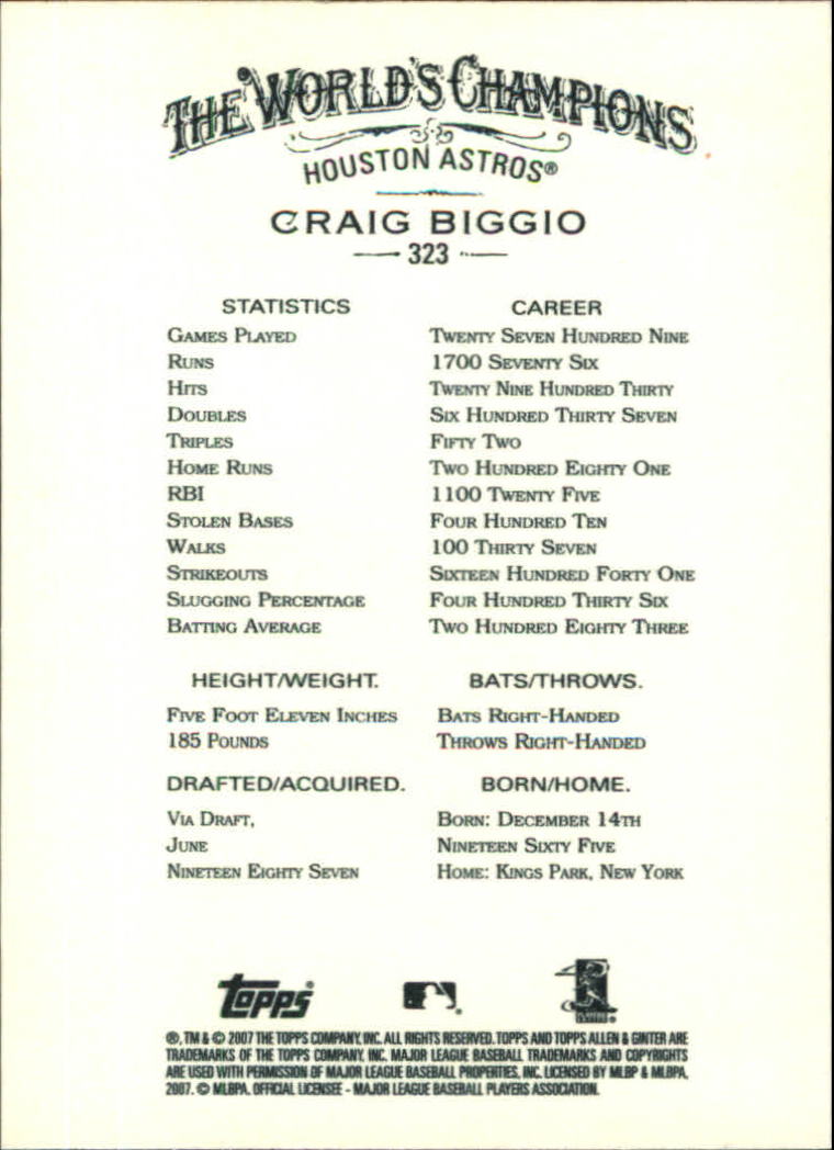 Craig Biggio cards (1990-2023) Astros - You Choose - Bild 277 von 312