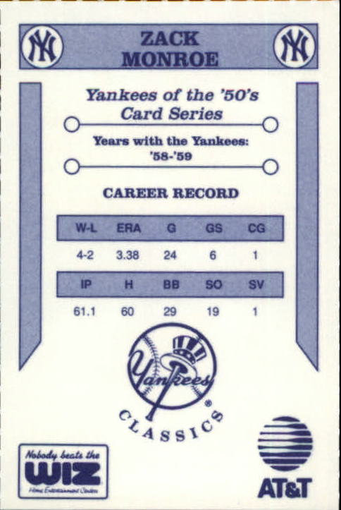 B3078- 1992 Yankees WIZ 50s New York Baseball Cards -You Pick- 15+ FREE US SHIP - Picture 97 of 171