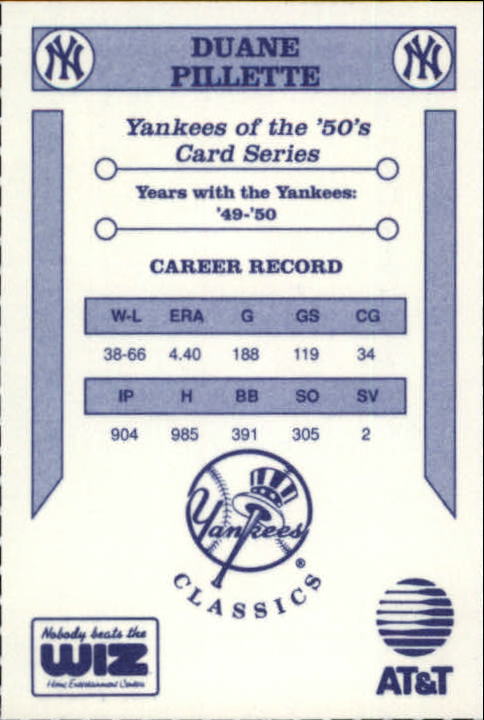 B3078- 1992 Yankees WIZ 50s New York Baseball Cards -You Pick- 15+ FREE US SHIP - Picture 109 of 171