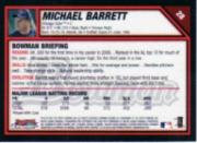 2007 Bowman Chrome #28 Michael Barrett back image