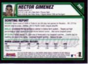 2007 Bowman Chrome #205 Hector Gimenez (RC) back image
