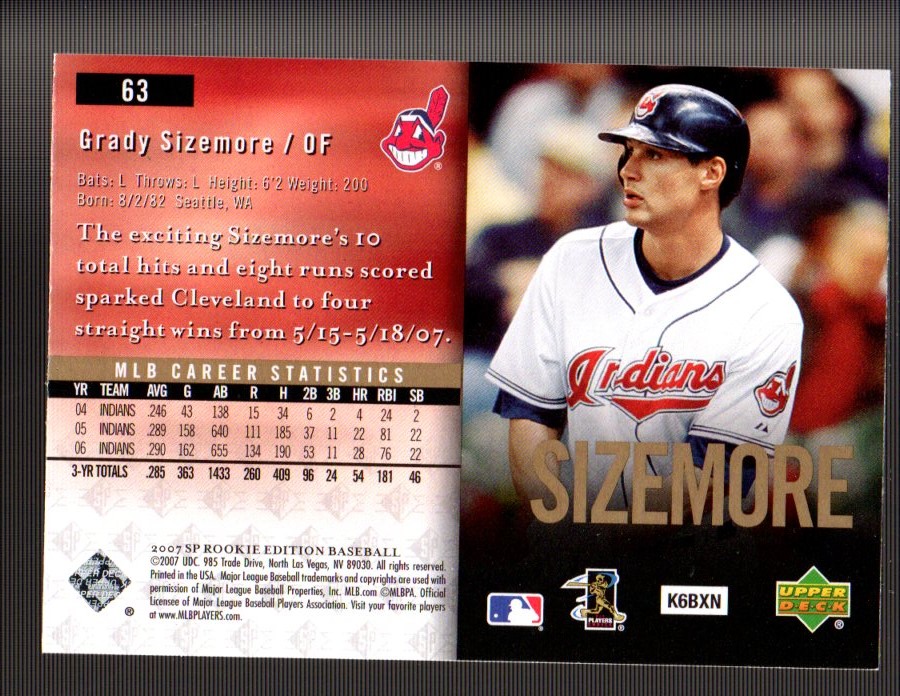 2000s Grady Sizemore Cleveland Indians Jersey