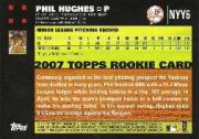 2007 Yankees Topps Gift Set #NYY6 Phil Hughes back image