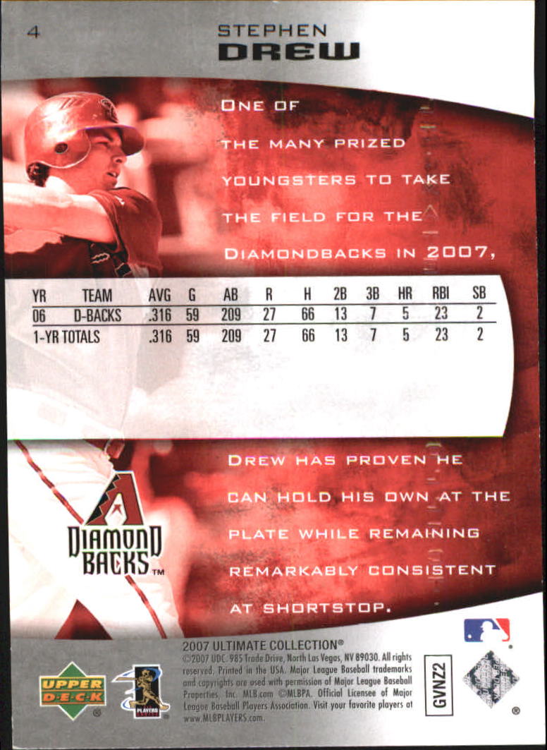 2007 Ultimate Collection #4 Stephen Drew back image