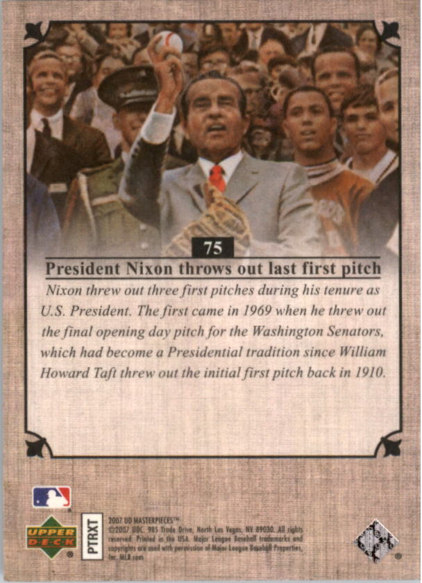 2007 UD Masterpieces #75 Richard Nixon back image