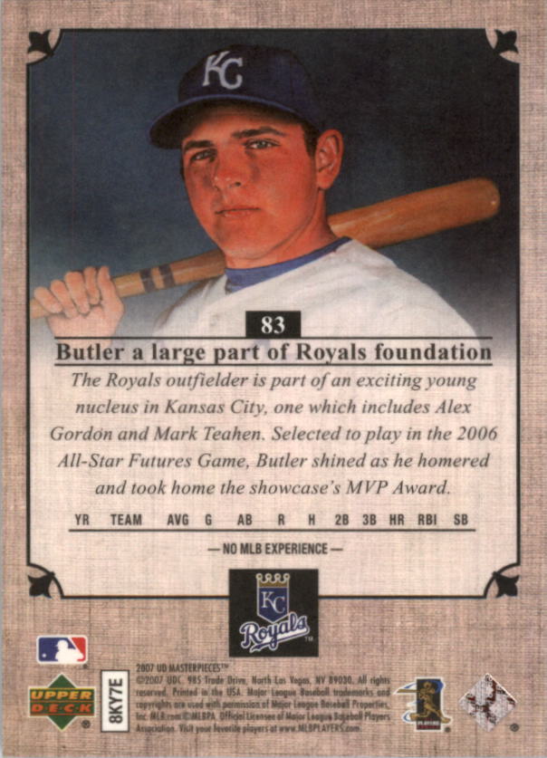 2007 UD Masterpieces #83 Billy Butler (RC)