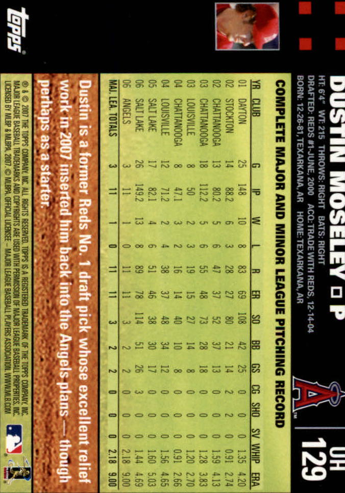 2007 Topps Update #129 Dustin Moseley back image