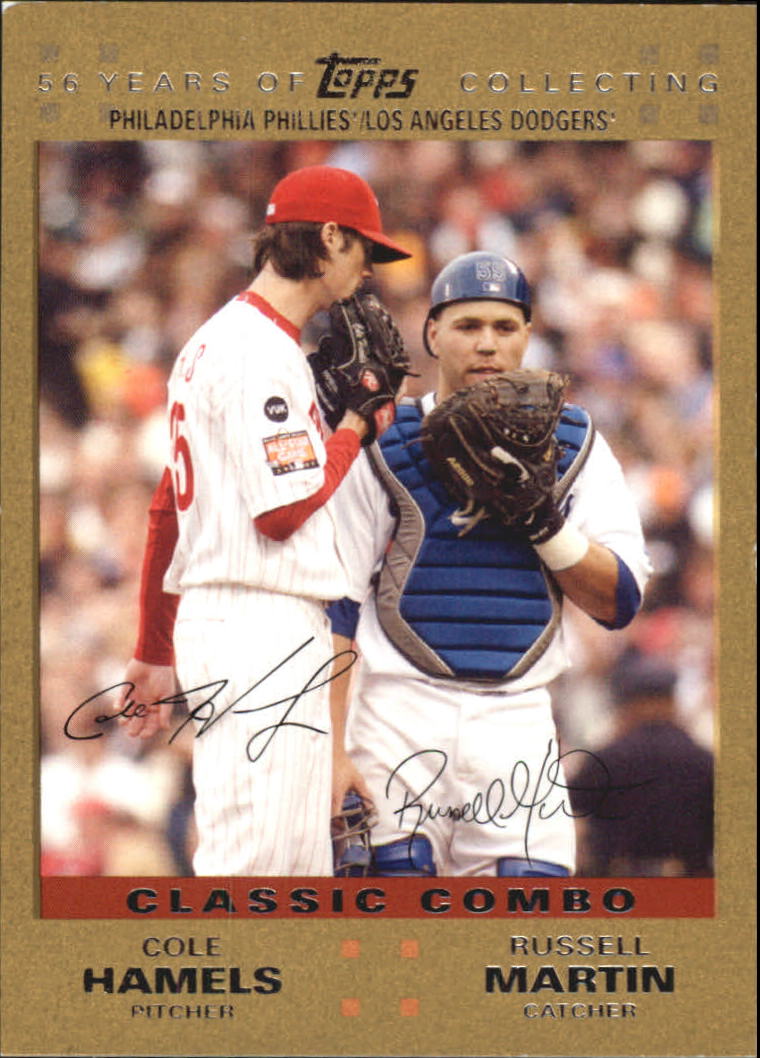 2007 Topps Update Gold #281 Cole Hamels/Russell Martin