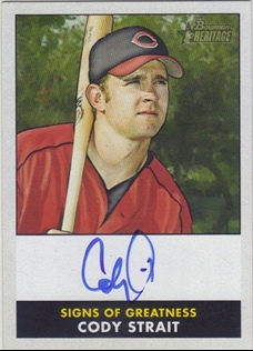 2007 Bowman Heritage Signs of Greatness #WCS Cody Strait G
