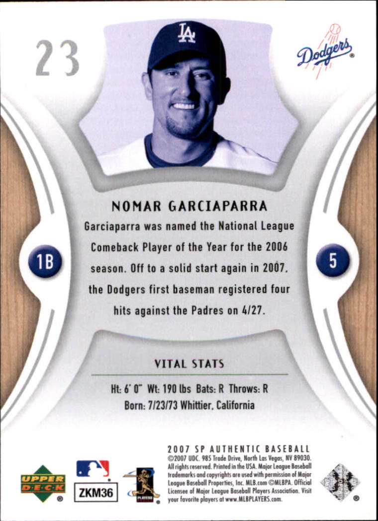 2007 SP Authentic #23 Nomar Garciaparra back image