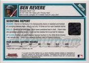 2007 Bowman Chrome Draft Draft Picks #BDPP125 Ben Revere AU back image
