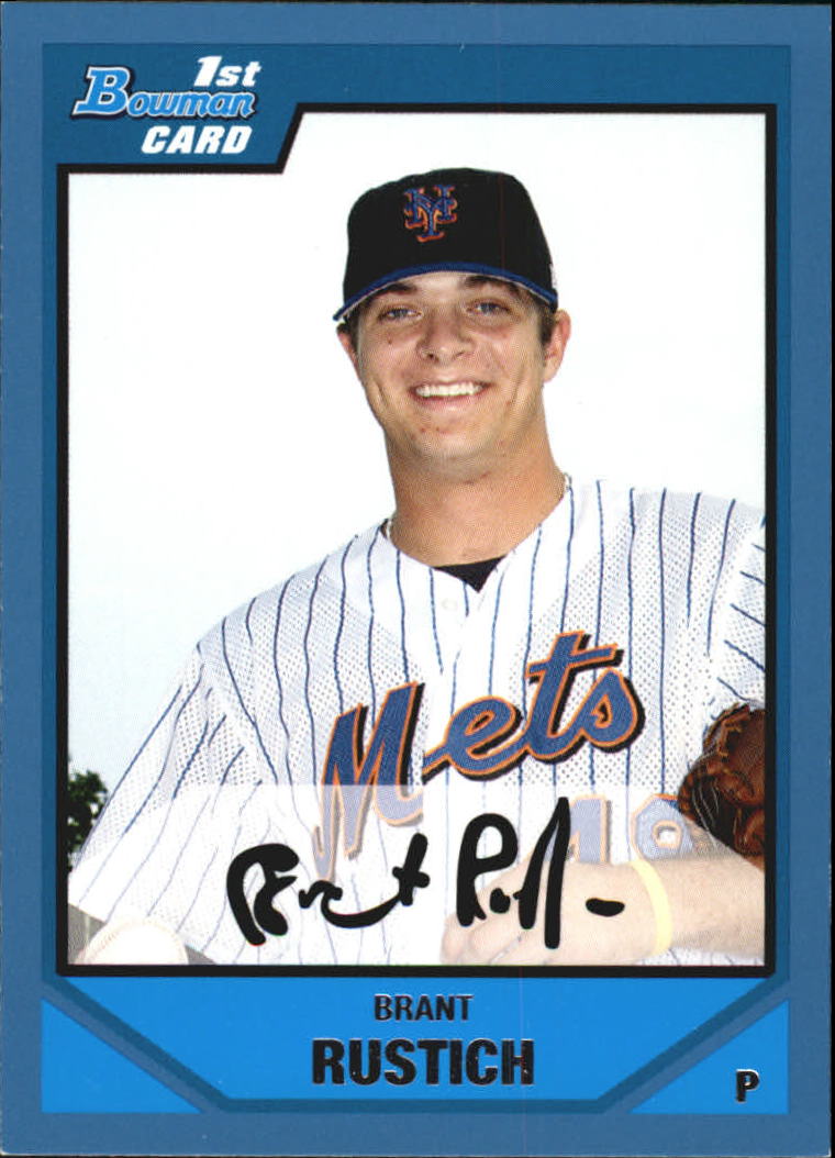 2007 Bowman Draft Draft Picks Blue #BDPP27 Brant Rustich