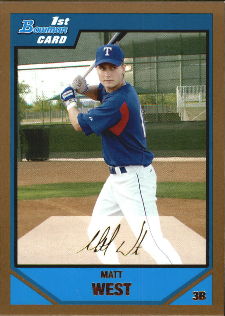 2007 Bowman Draft Draft Picks Gold #BDPP22 Matt West