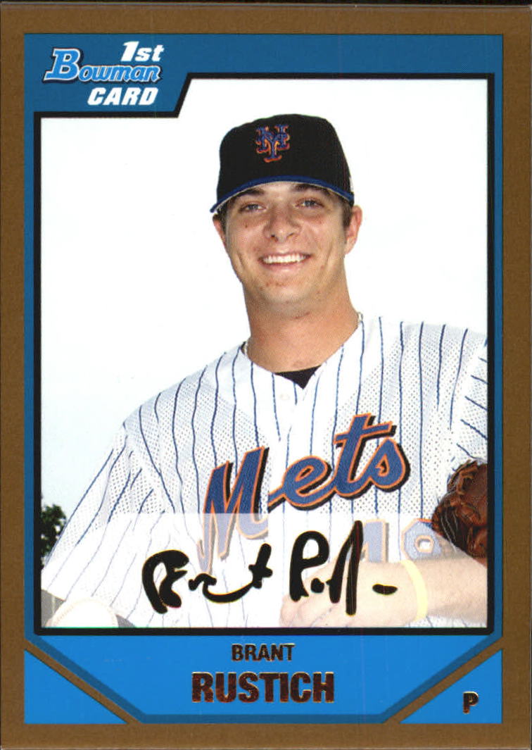 2007 Bowman Draft Draft Picks Gold #BDPP27 Brant Rustich
