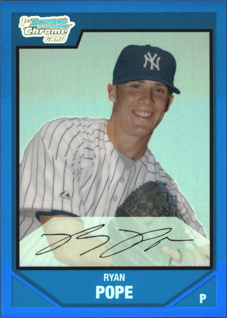 2007 Bowman Chrome Draft Draft Picks Blue Refractors #BDPP45 Ryan Pope
