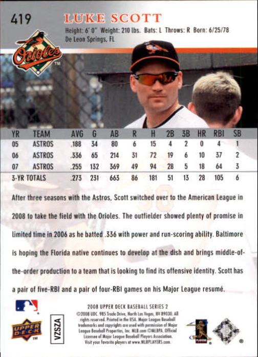 A1359- 2008 Upper Deck BB Cards 254-506 +Rookies -You Pick- 15+ FREE US SHIP - Picture 325 of 499