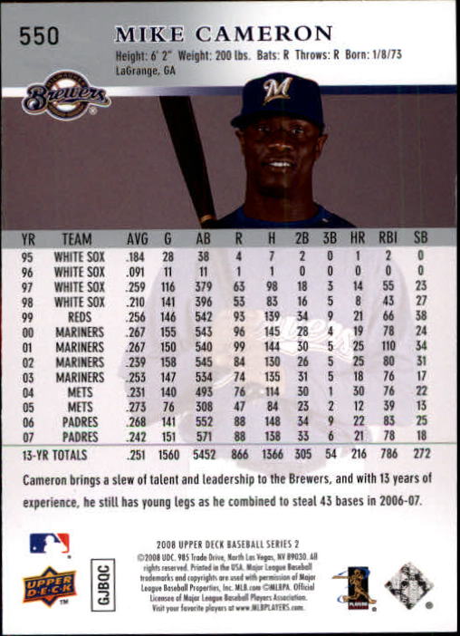 A1359- 2008 Upper Deck BB Cards 507-756 +Rookies -You Pick- 15+ FREE US SHIP - Picture 89 of 497