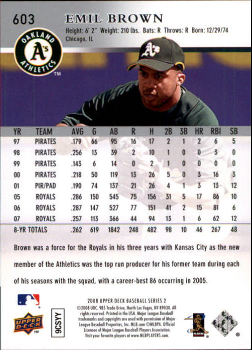 A1359- 2008 Upper Deck BB Cards 507-756 +Rookies -You Pick- 15+ FREE US SHIP - Picture 195 of 497