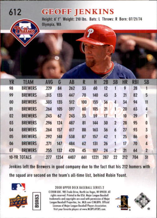 A1359- 2008 Upper Deck BB Cards 507-756 +Rookies -You Pick- 15+ FREE US SHIP - Picture 213 of 497