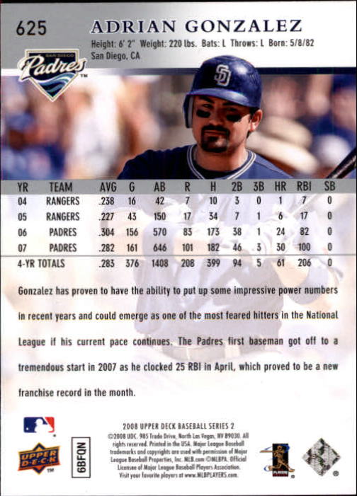 A1359- 2008 Upper Deck BB Cards 507-756 +Rookies -You Pick- 15+ FREE US SHIP - Picture 239 of 497