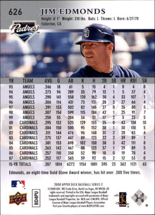 A1359- 2008 Upper Deck BB Cards 507-756 +Rookies -You Pick- 15+ FREE US SHIP - Picture 241 of 497