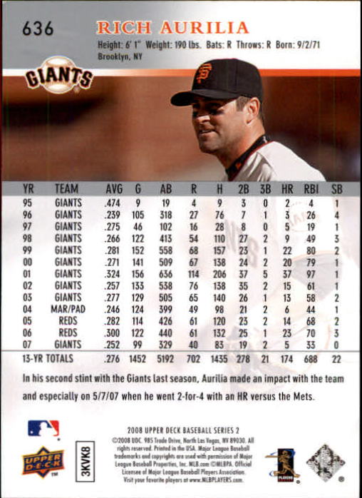 A1359- 2008 Upper Deck BB Cards 507-756 +Rookies -You Pick- 15+ FREE US SHIP - Picture 261 of 497