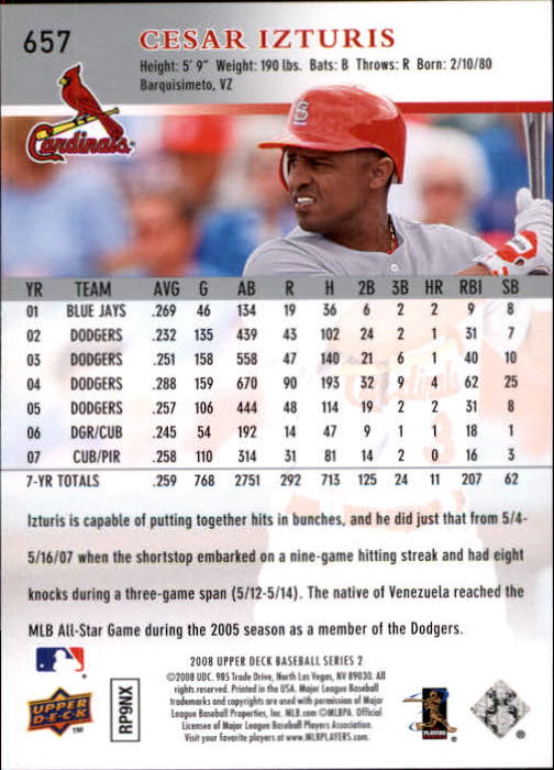 A1359- 2008 Upper Deck BB Cards 507-756 +Rookies -You Pick- 15+ FREE US SHIP - Picture 303 of 497