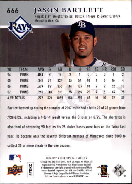 A1359- 2008 Upper Deck BB Cards 507-756 +Rookies -You Pick- 15+ FREE US SHIP - Picture 321 of 497