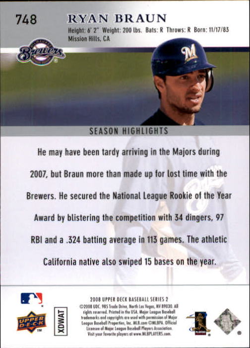 A1359- 2008 Upper Deck BB Cards 507-756 +Rookies -You Pick- 15+ FREE US SHIP - Picture 481 of 497
