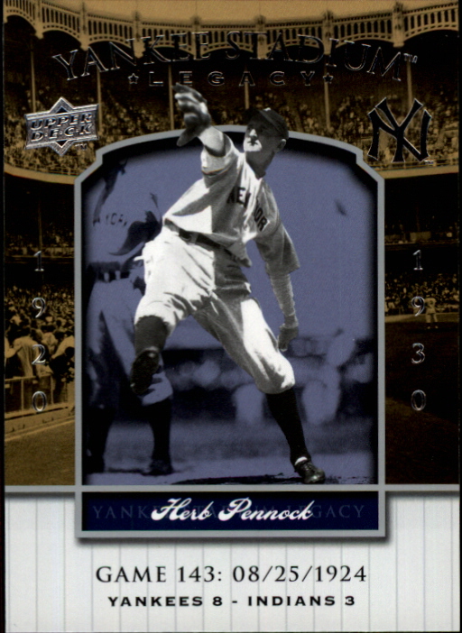 2008 Upper Deck Yankee Stadium Legacy Collection #143 Herb Pennock