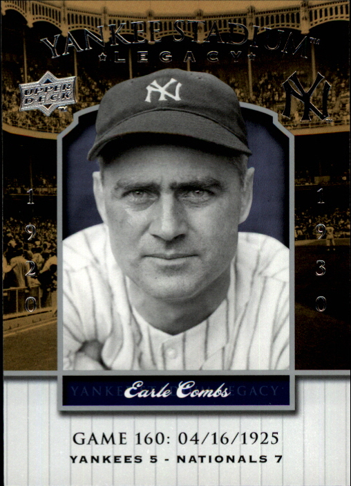 2008 Upper Deck Yankee Stadium Legacy Collection #160 Earle Combs