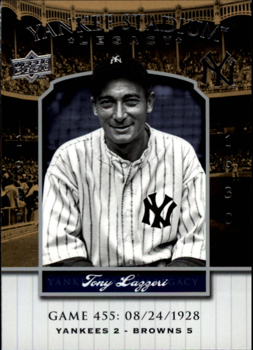 2008 Upper Deck Yankee Stadium Legacy Collection #455 Tony Lazzeri