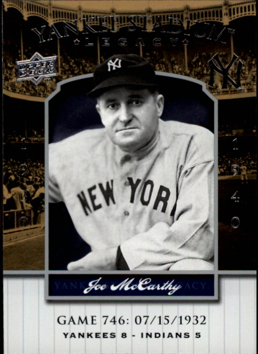 2008 Upper Deck Yankee Stadium Legacy Collection #746 Joe McCarthy