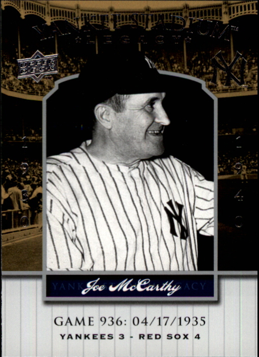2008 Upper Deck Yankee Stadium Legacy Collection #936 Joe McCarthy