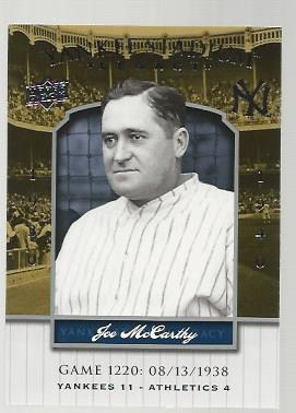 2008 Upper Deck Yankee Stadium Legacy Collection #1220 Joe McCarthy