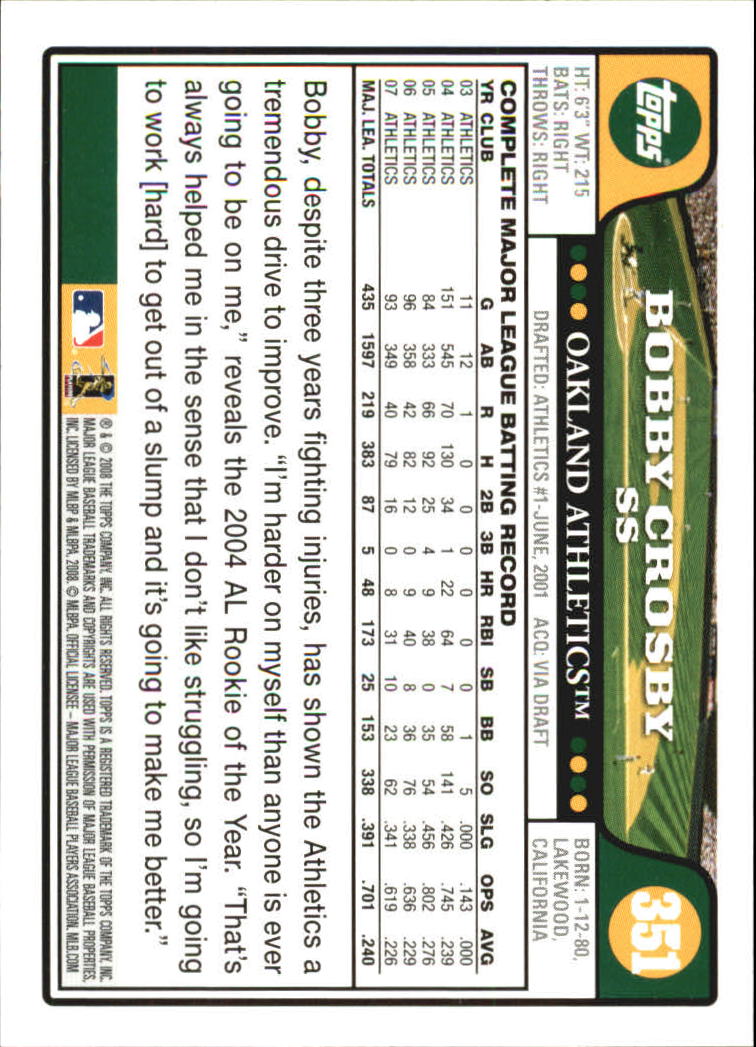 A2617- 2008 Topps Baseball Cards 250-500 +Rookies -You Pick- 15+ FREE US SHIP - Picture 191 of 449