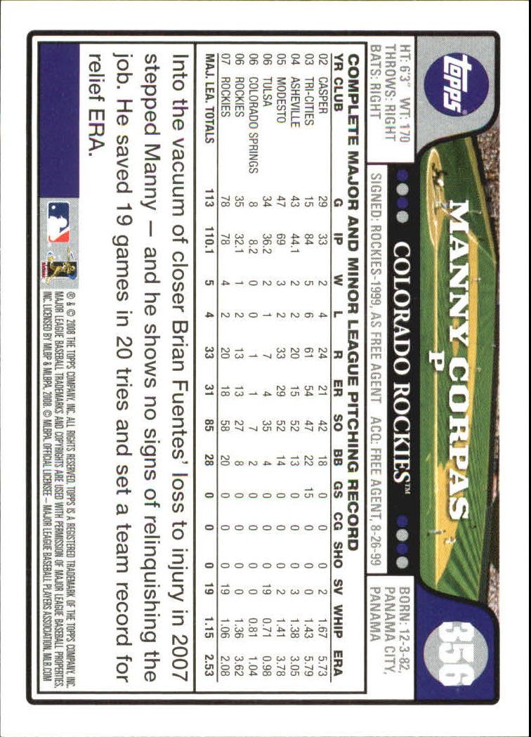 A2617- 2008 Topps Baseball Cards 250-500 +Rookies -You Pick- 15+ FREE US SHIP - Picture 201 of 449