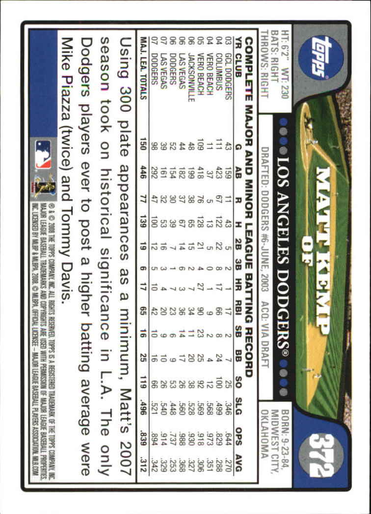A2617- 2008 Topps Baseball Cards 250-500 +Rookies -You Pick- 15+ FREE US SHIP - Picture 227 of 449