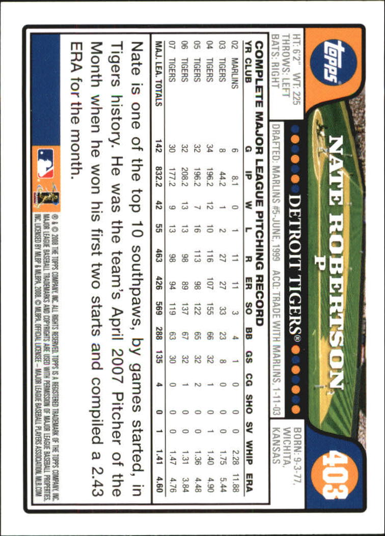 A2617- 2008 Topps Baseball Cards 250-500 +Rookies -You Pick- 15+ FREE US SHIP - Picture 279 of 449