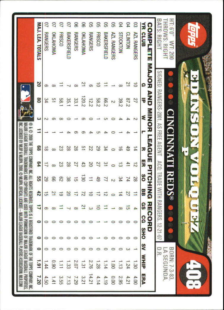 A2617- 2008 Topps Baseball Cards 250-500 +Rookies -You Pick- 15+ FREE US SHIP - Picture 289 of 449