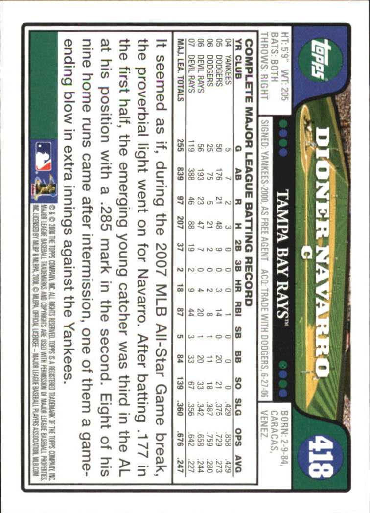 A2617- 2008 Topps Baseball Cards 250-500 +Rookies -You Pick- 15+ FREE US SHIP - Picture 307 of 449