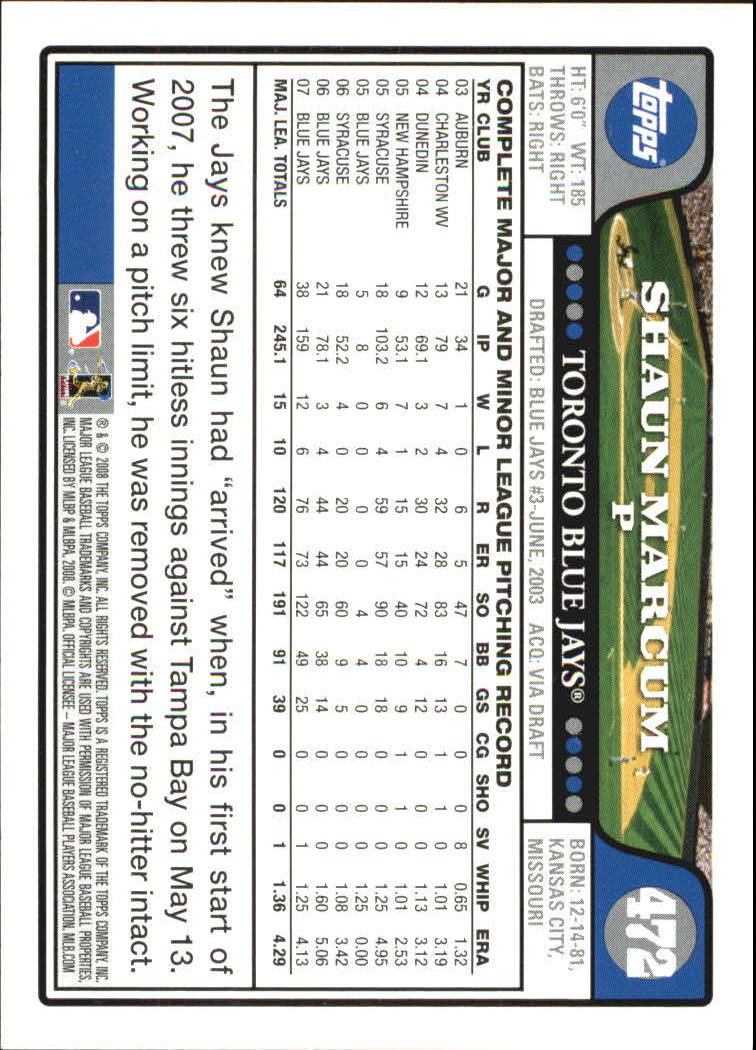 A2617- 2008 Topps Baseball Cards 250-500 +Rookies -You Pick- 15+ FREE US SHIP - Picture 401 of 449