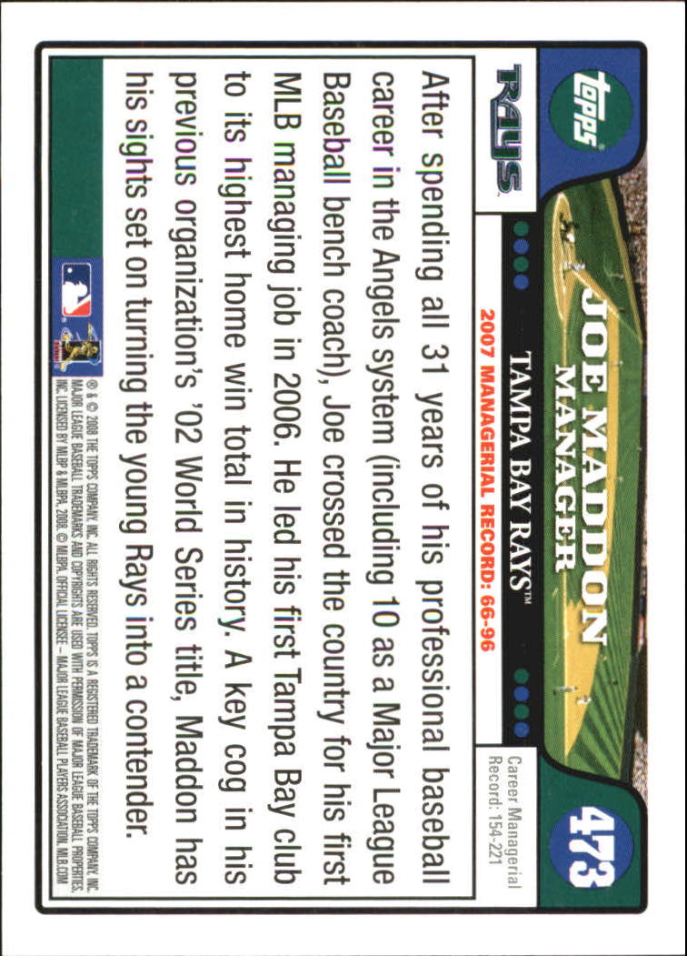 A2617- 2008 Topps Baseball Cards 250-500 +Rookies -You Pick- 15+ FREE US SHIP - Picture 403 of 449