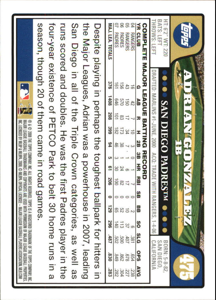 A2617- 2008 Topps Baseball Cards 250-500 +Rookies -You Pick- 15+ FREE US SHIP - Picture 407 of 449