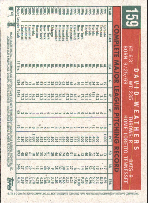 A3901- 2008 Topps Heritage BB Karten 1-259 + Rookies -du Pick- 15 + Gratis US - Bild 169 von 456
