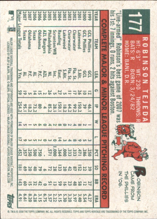 A3901- 2008 Topps Heritage BB Karten 1-259 + Rookies -du Pick- 15 + Gratis US - Bild 280 von 456
