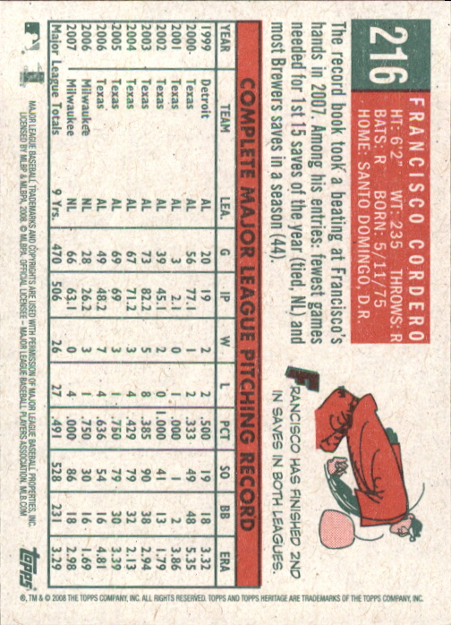 A3901- 2008 Topps Heritage BB Karten 1-259 + Rookies -du Pick- 15 + Gratis US - Bild 39 von 456