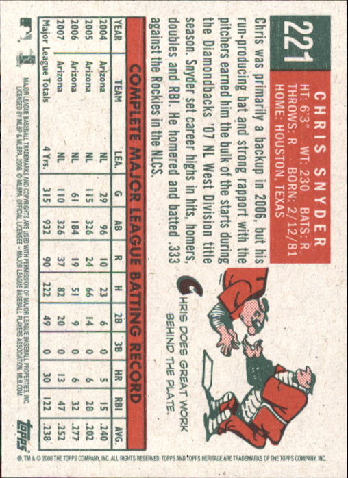 A3901- 2008 Topps Heritage BB Karten 1-259 + Rookies -du Pick- 15 + Gratis US - Bild 47 von 456