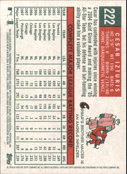 A3901- 2008 Topps Heritage BB Karten 1-259 + Rookies -du Pick- 15 + Gratis US - Bild 49 von 456